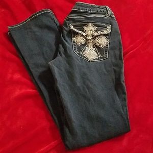 Crystal Cross Pocket Jeans
